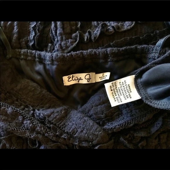 Eliza J Lace Bohemian Blue Maxi Dress Size 2 - Picture 13 of 14